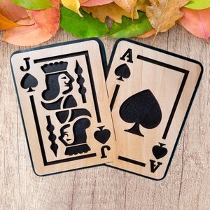 Jack And Ace Of Spades Wood Plaque