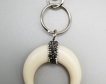 Key Ring Bag Charm With Faux Tusks