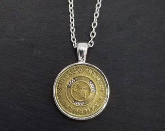 Vintage Chicago Transit Token With A Bezel Pendant