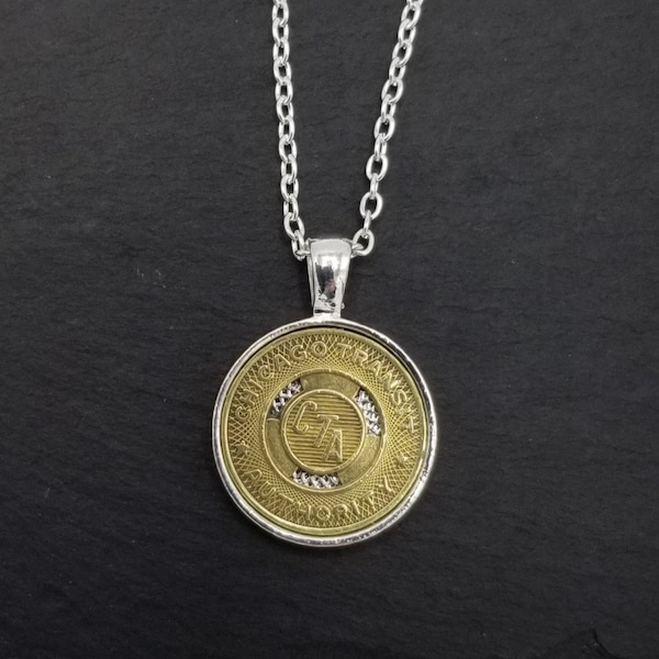 Vintage Chicago Transit Token With A Bezel Pendant