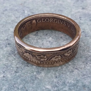 Handcrafted Canadian Large Cent Coin Ring