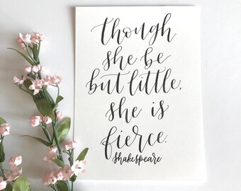 5x7 Calligraphy Print - She is Fierce