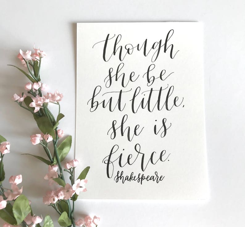 5x7 Calligraphy Print She is Fierce image 1