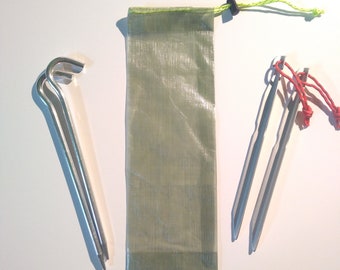 Dyneema Fiber Tent Stake Stuff Sack 3 in wide.