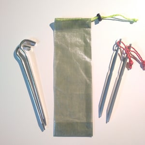 Dyneema Fiber Tent Stake Stuff Sack 3 in wide.