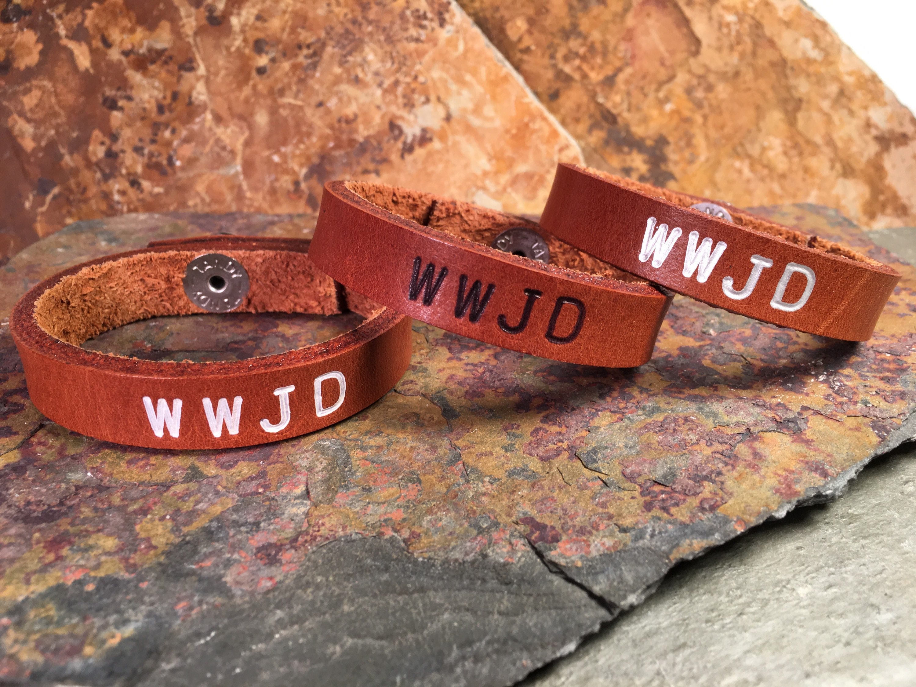 Wwjd leather bracelet sale