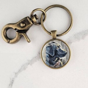 Pet portrait wearable art. Your pet in watercolor as a necklace, ornament, ring, key chain or brooch. Portion of proceeds donated to shelter image 3