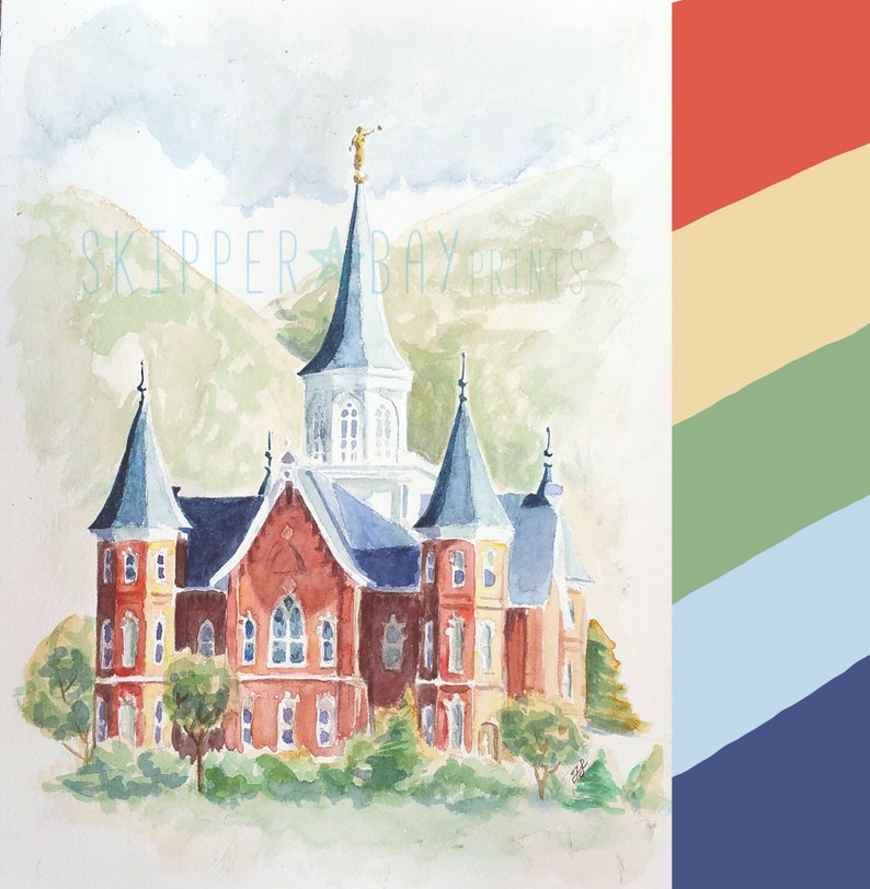 Provo City Center Temple print of original watercolor painting. Archival fine art paper or Canvas gallery wrap image 6