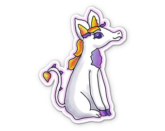 Dracony Dragon Pony cute sticker. High-quality laminated vinyl waterproof scratch-proof decal