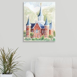 Provo City Center Temple print of original watercolor painting. Archival fine art paper or Canvas gallery wrap image 8