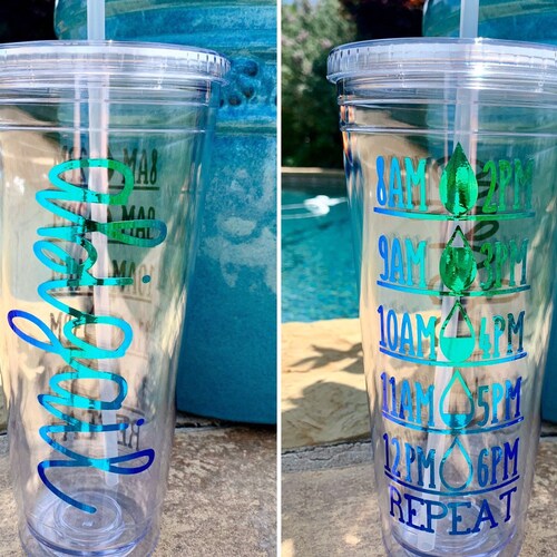 Water Bottle Tracker Drink your water glitter ombre tumbler