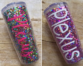 PLEXUS Glitter Travel Tumbler, Plexus Water Bottle, Plexus Cup, Confetti Tumbler, Plexus Swag, Promo Item, Team Member, Plexus Ambassador