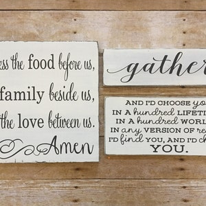 Gather Wood Sign, Small 3.5x12, Farmhouse Decor, Fixer Upper Style, Distressed, Painted Wood Sign, Kitchen Sign, Gallery Wall, Collage Wall image 6