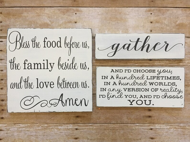 Gather Wood Sign, Small 3.5x12, Farmhouse Decor, Fixer Upper Style, Distressed, Painted Wood Sign, Kitchen Sign, Gallery Wall, Collage Wall image 6