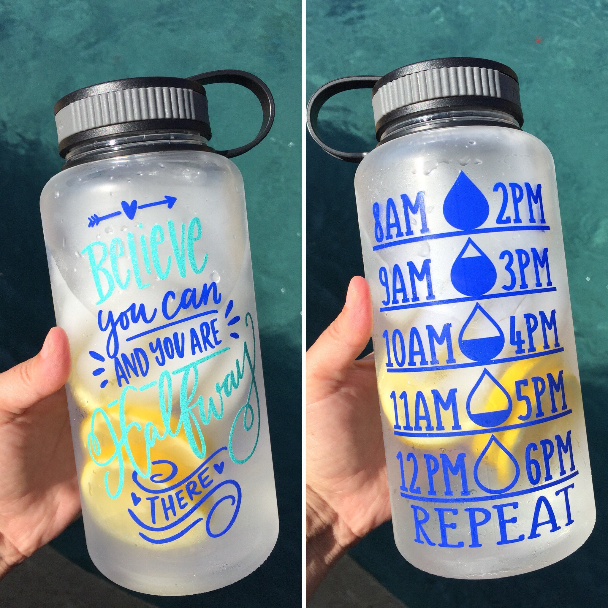 Water Bottle Tracker Drink your water glitter ombre tumbler