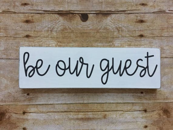 Be Our Guest Wood Sign Guest Room Small Wood Sign Colorful Etsy
