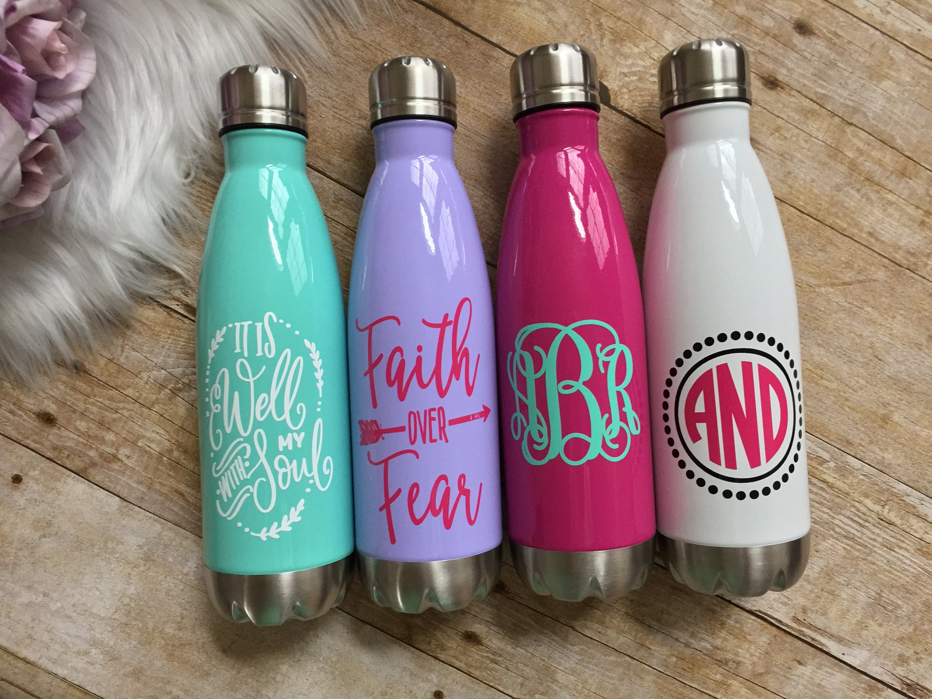 personalized simple modern water bottle