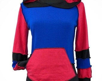 Space Oddity" - Fits S - Reclaimed Fabric Sweater Hoodie - OOAK