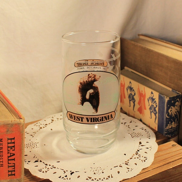 Vintage West Virginia Black Bear Limited Edition Go Mart Glass Stock #Z067