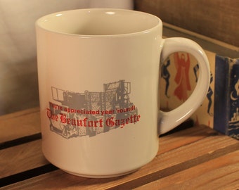 Vintage "The Beaufort Gazette" Newspaper Mug "You're Appreciated Year Round!" Hilton Head