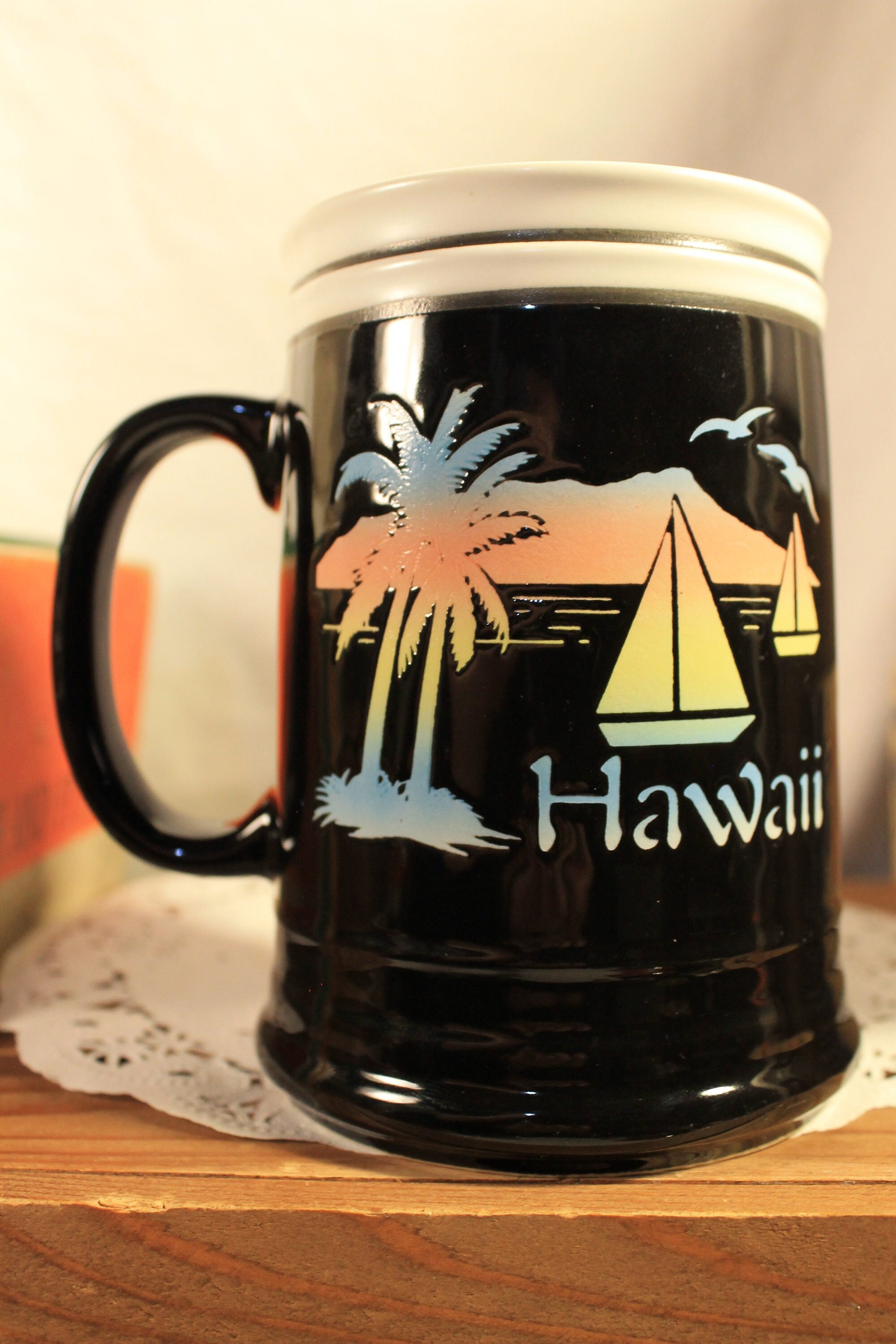 Hawaii Vintage Ceramic Beer Stein Mug Travel Souvenir Stock