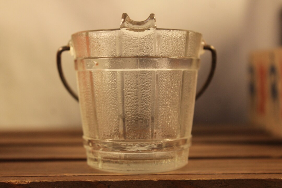Coal Bucket Ashtray Vintage Green Federal Glass Etsy