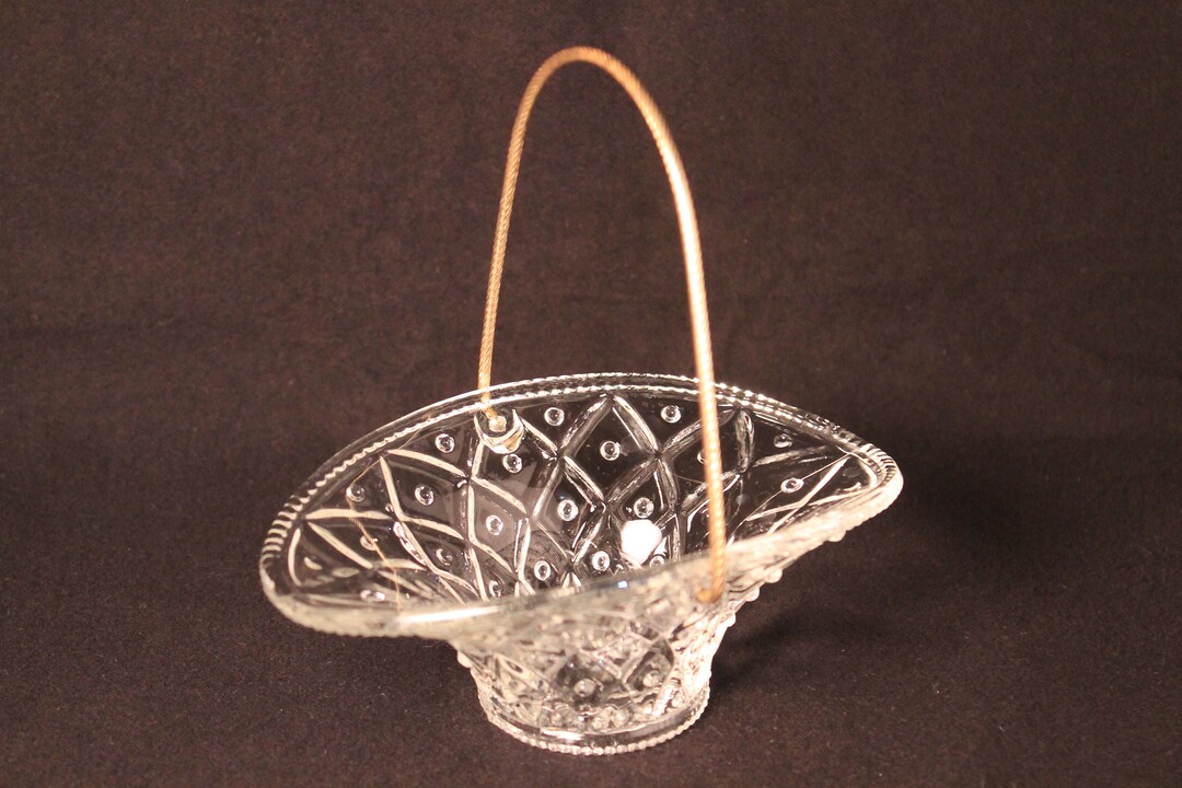 AVON Glass Basket Vintage Etsy