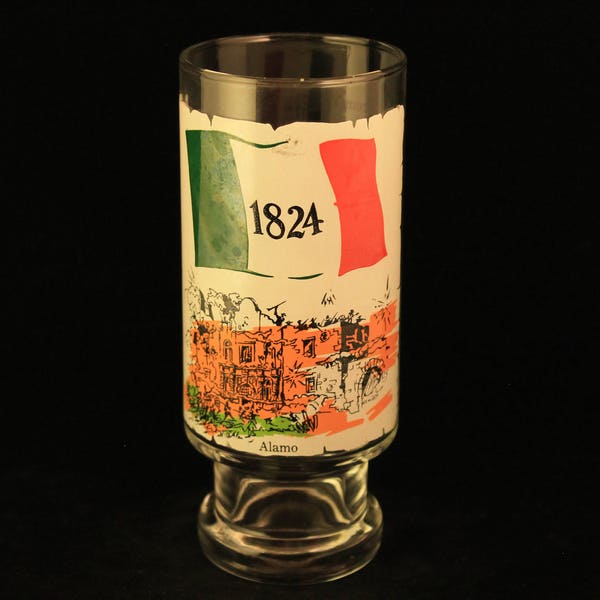1824 Flag The Alamo Vintage Collectible Glass 1974 National Flag Foundation Series IV