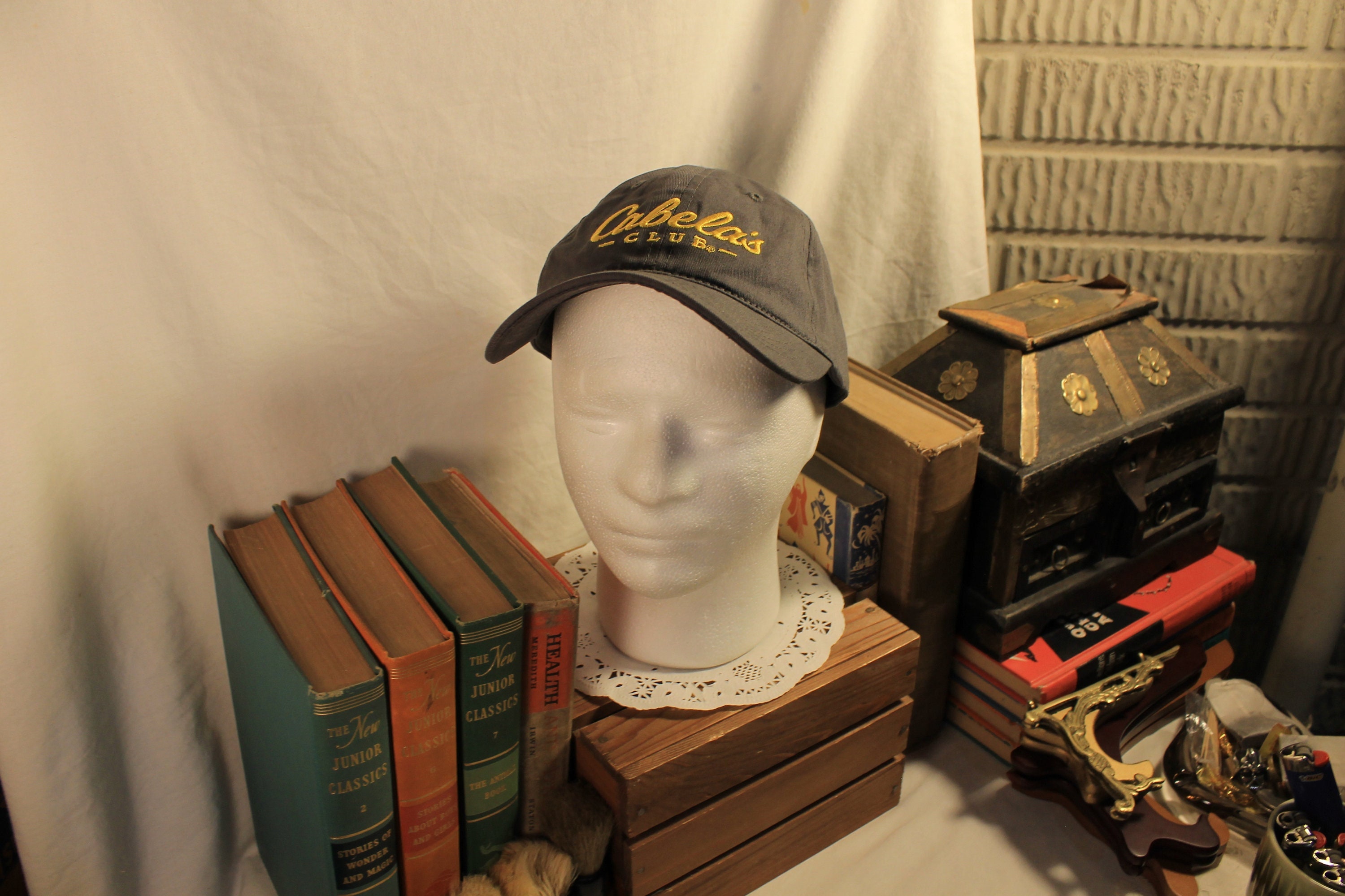 Vintage Cabela's Club Adjustable Truckers Hat/baseball Cap One Size Fits  Most Gray With Yellow Embroidery 0189 -  Denmark