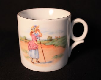 Little Bo Peep Child's Mug Cup Vintage Porcelain Nursery Rhyme