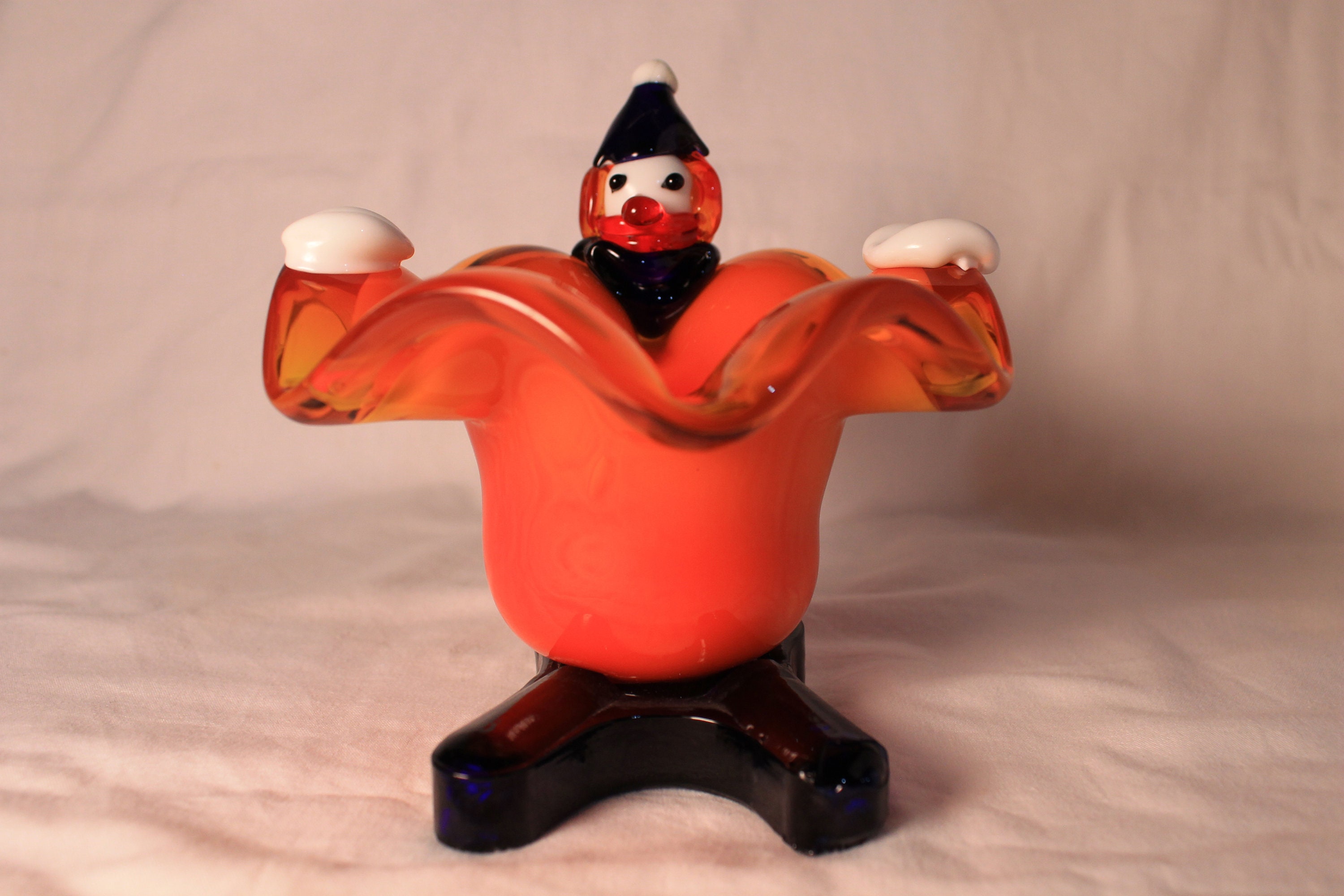 Clown Ashtray Vintage Art Glass OOAK Hand Made Murano Etsy