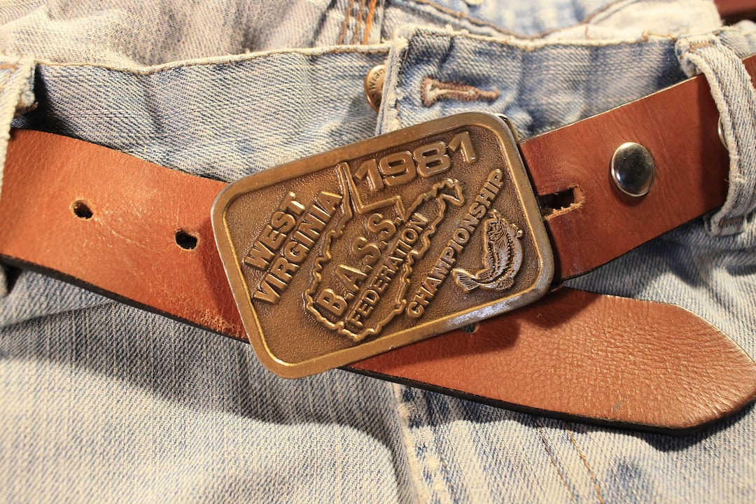 Vintage Belt Buckle West Virginia B.A.S.S. Federation Championship 1981