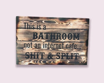 Burnt Wood Internet Cafe Metal Sign