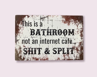 Rusted Internet Cafe Metal Sign