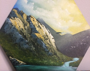 Sci Fi Mountain with Ship