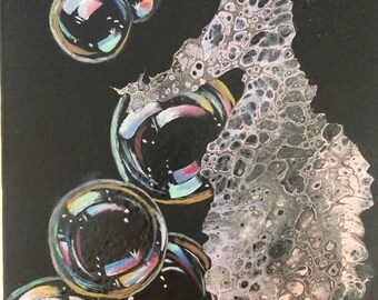 Seahorse Bubbles Painting