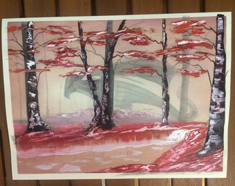 Dragon in a Pallet knife forest