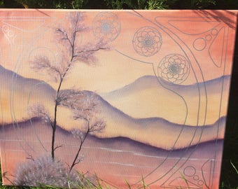 Foggy Spring Morning with Art Nouveau frame