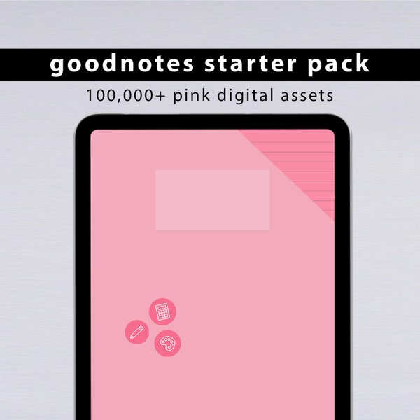 mega bundle – 100,000+ pink digital downloads of covers, papers and stickers | goodnotes pack