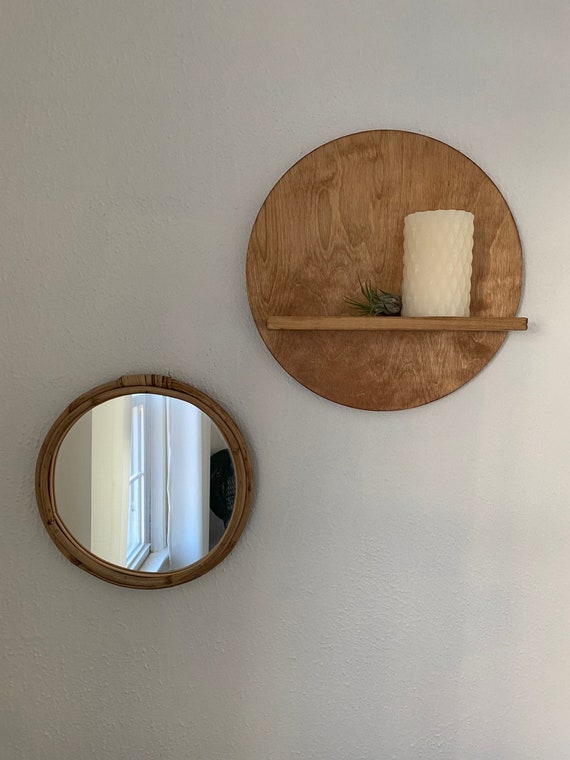 Wood Circle Shelf Etsy