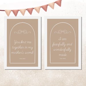 Psalm 139:13-14 Modern Nursery Scripture Wall Art | Digital Download Bible Verse Printable
