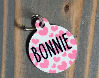 Personalized Aluminum Pet ID Tag, Heart Pattern