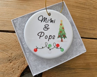 Mimi and Pops Ornament, Personalized Grandparent Gift, Personalized Grandparents Ornament, Personalized Ornament, Pregnancy Announcement, Pa