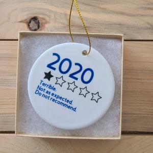 2020 Review Ornament, Ceramic Ornament, Year In Review Ornament, , Pandemic Ornament, It Was Terrible A Terrible Year, Funny Christmas Gift Royal Blue