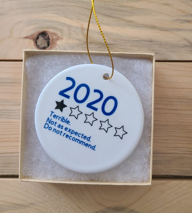 2020 Review Ornament, Ceramic Ornament, Year In Review Ornament, , Pandemic Ornament, It Was Terrible A Terrible Year, Funny Christmas Gift Royal Blue