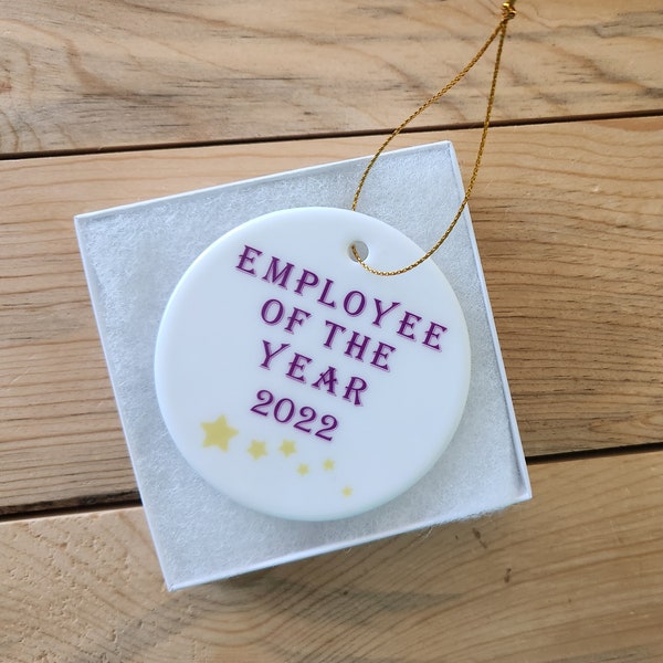 Employee of the Year Ornament, Employee of the Year Gift, Personalized Gift, Employee Recognition Gift, Employee Appreciation Gift, Ceramic