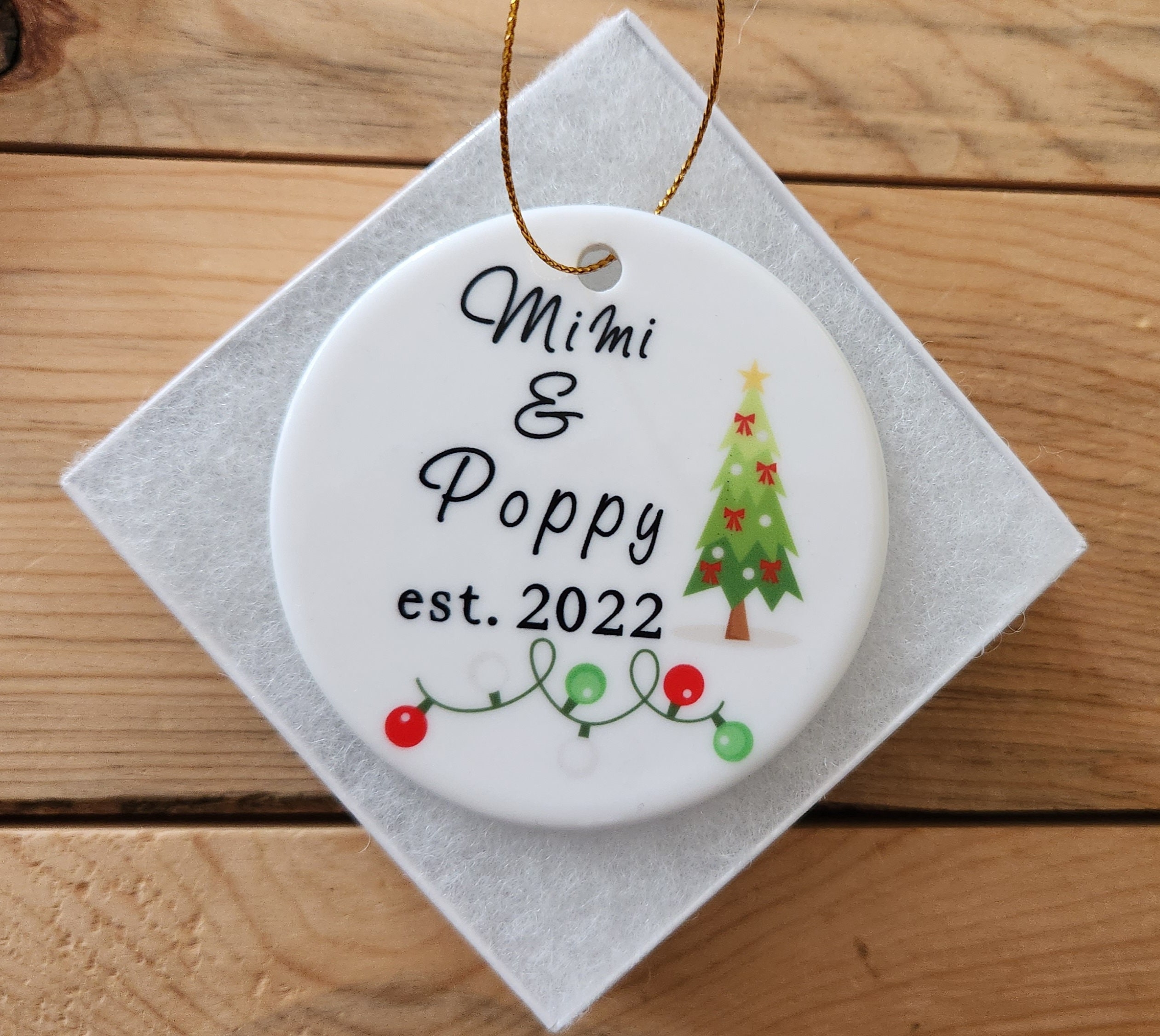 Mimi and Poppy Personalized Ornament Grandparent Christmas