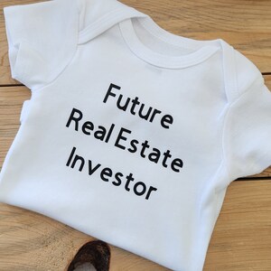 Future Real Estate Investor Baby Clothes, Real Estate Investor Baby Gift, Real Estate Investor Shirt, Real Estate Investor Gift, New Baby image 3