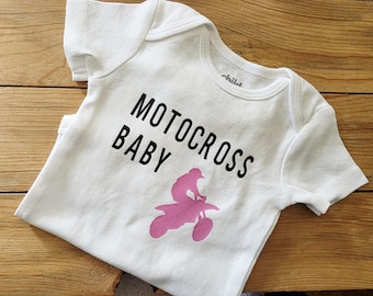 Moto Cross Baby Clothes, Dirt Bike Baby Gift, Pregnancy Announcement, Gender Neutral