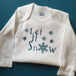 Let It Snow Baby Clothes, Snowflake Baby Gift, My First Christmas, Christmas Baby Shirt, Winter Baby Clothes, Snow Baby Shirt, Snowflake image 3